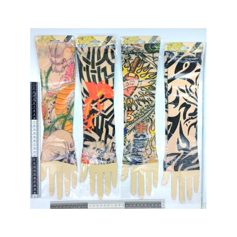 manga con estampado de tatuaje C/12 HKN-39 o r-36