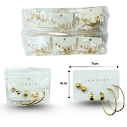 arete arracada con dos pares broqueles figura set 3 pares C/12 25A-33