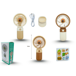ventilador de mano con base para escritorio decorado carga USB 14cm C/1 DD5646