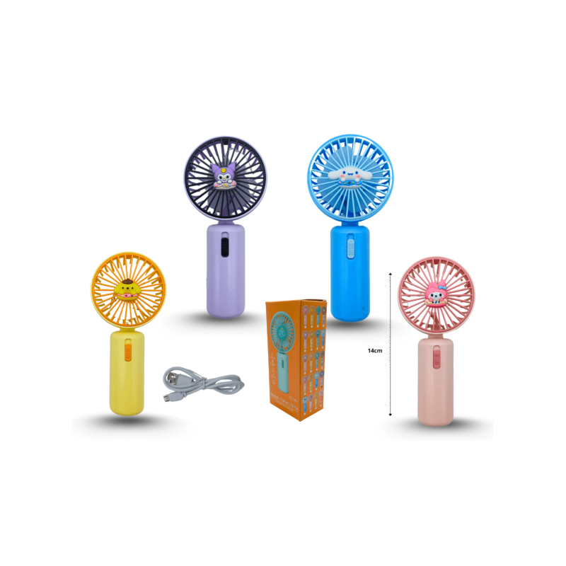 ventilador decorado sanrio 13cm carga USB C/1 DD8054