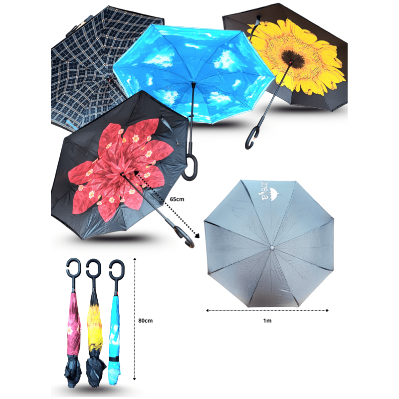 paraguas reversible doble cubierta decorado C/1 EXP-SRS22