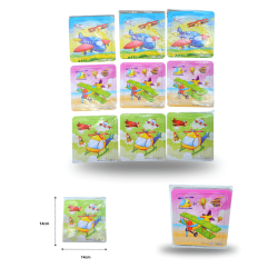 rompecabezas cuadrado con dibujo para colorear y 4 plumines C/12 B6077