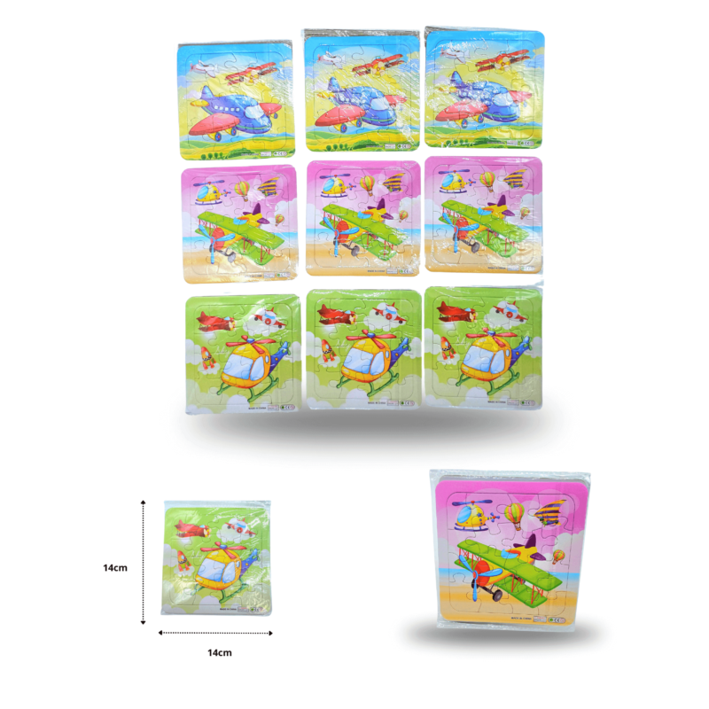 rompecabezas cuadrado con dibujo para colorear y 4 plumines C/12 B6077