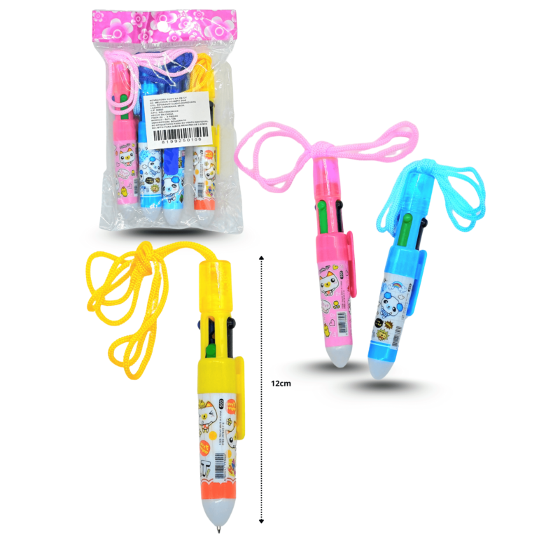 pluma 4 tintas decorada C/4 BJY-106