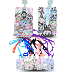 porta gafete decorado LABUBU con cinta C/12 DG25-B25