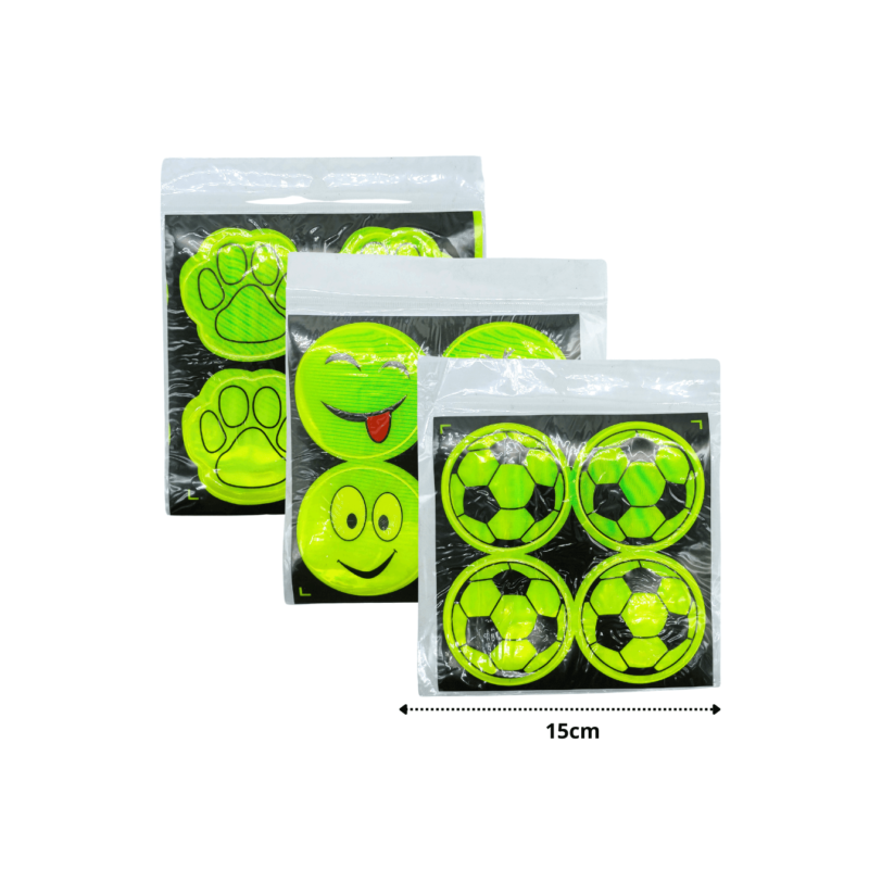 sticker reflectivo diferentes diseños set 4 pzas C/10 7165