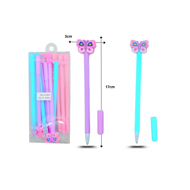 pluma gel mariposa C/12 C5033