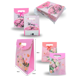 bolsa de regalo cartón grueso 15x20x6.5cm mothers day C/12 XL34-6