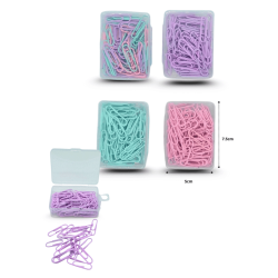 clips colores pastel tipo mariposa en caja C/12 XLE-39