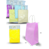 bolsa para regalo color liso un solo color por paquete con asa de papel 28x23x11 C/12 M687-3H-3