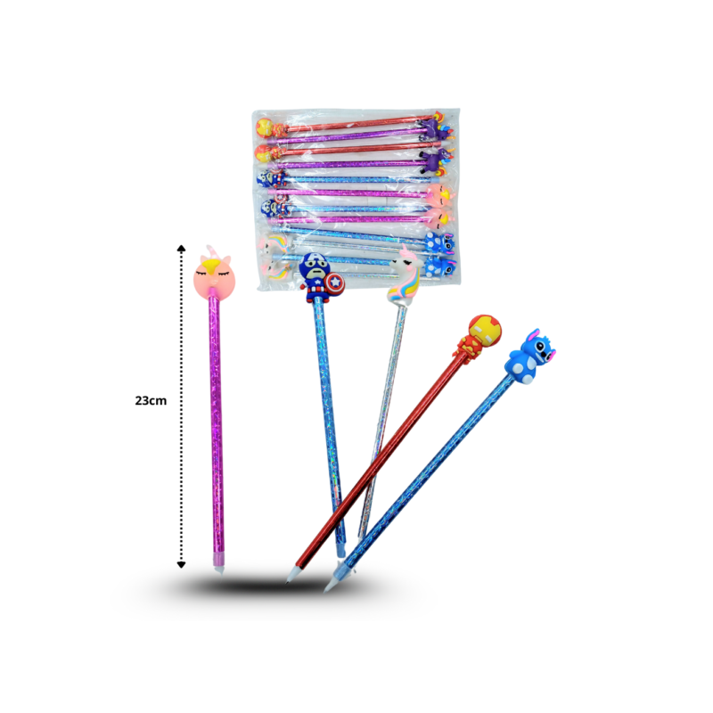 pluma con personajes C/12 PL-C5006