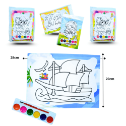 carton con dibujo y acuarela 6 colores C/12 B6025