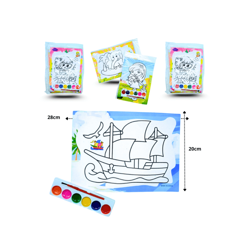 carton con dibujo y acuarela 6 colores C/12 B6025