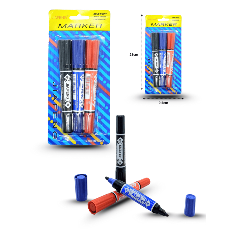 marcador en blister set 3 pzas C/10 UA-3006