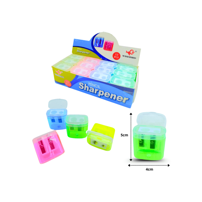 sacapuntas doble orificio con bote en caja C/12 52-9-133