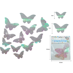 sticker mariposa nacar para decoración plegable set 12pzas diferentes tamaños C/12 25C-98