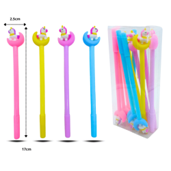 pluma gel unicornio sobre luna C/12 A-811