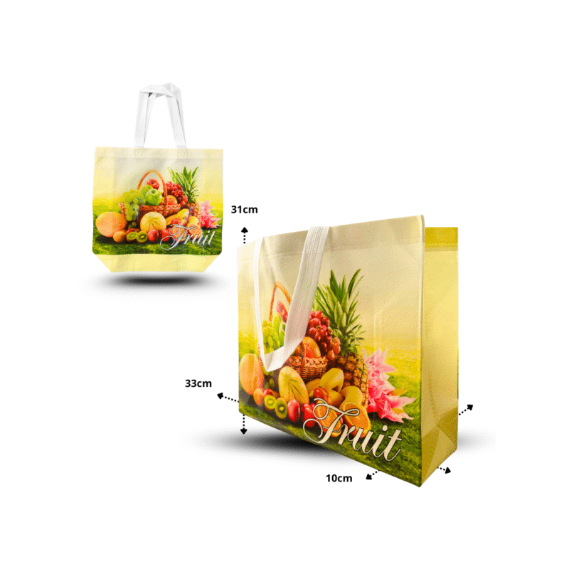 bolsa ecológica plastificada 33x27x10 CM C/12 D3141