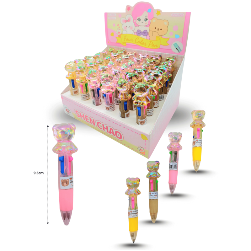 pluma 4 tintas oso tornasol C/36 SHENCHAO XL35-44