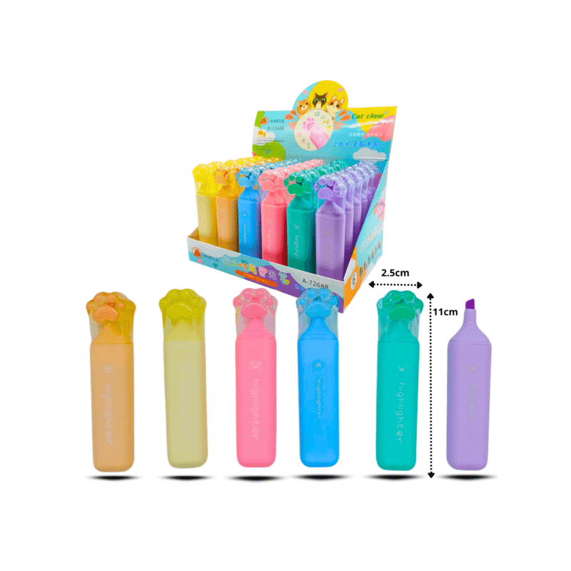 marca textos colores pastel PAW huella C/36 A-7268B