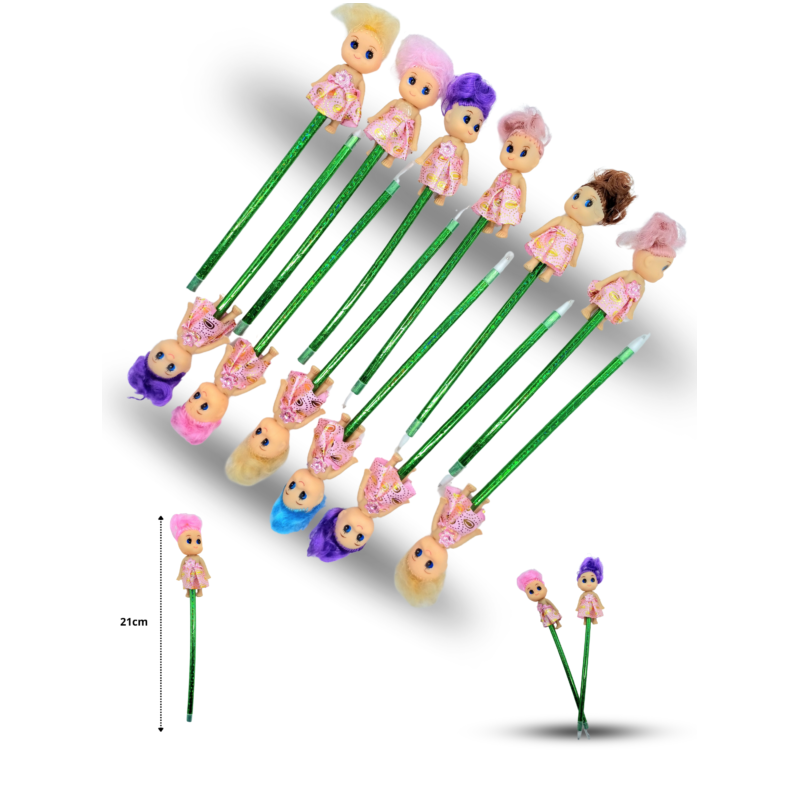 pluma con muñeca C/12 PL-C-5004