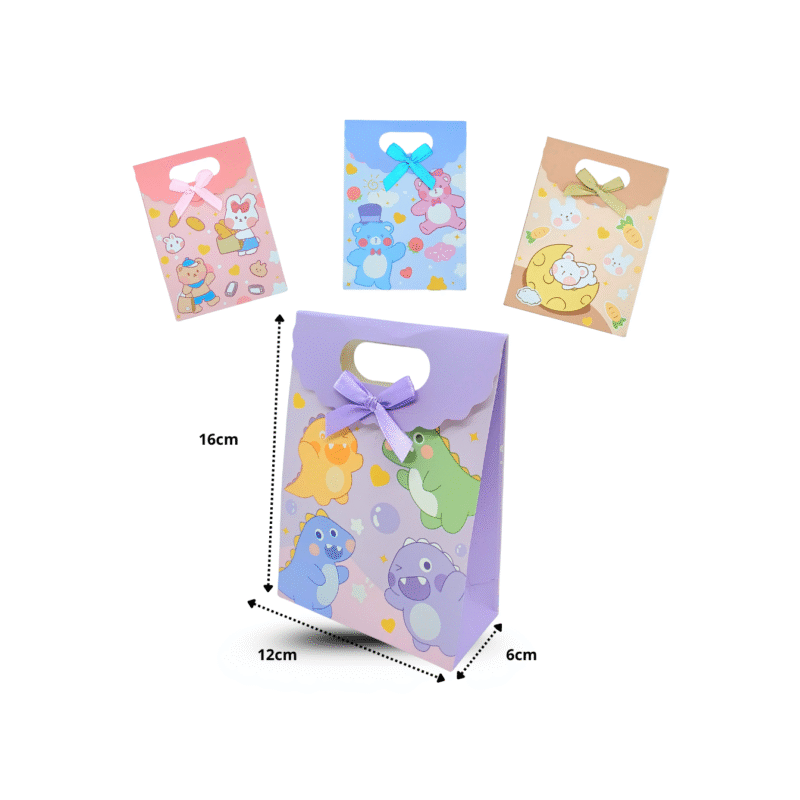 bolsa de regalo cartón grueso decorada 12cmx16cmx6cm C/12 GF253S-4