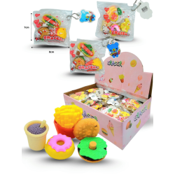 goma borrador fast food 3cm set 4 pzas C/30 B8515