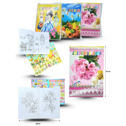 libro para colorear con stickers C/12 EXP631