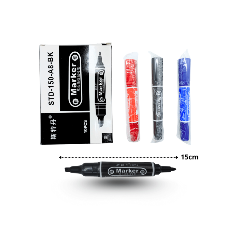 marcador negro doble punta C/10 150-A8-BK o PA70309