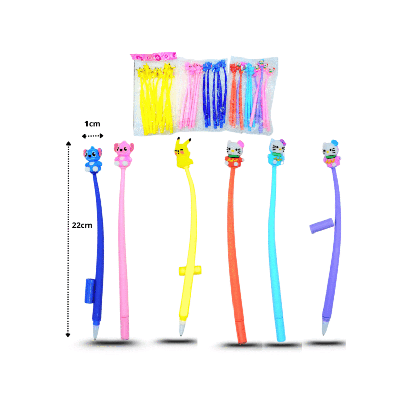 pluma de gel negra elástica variedad de personajes C/12 UA-0072