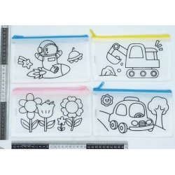 lapicera tela para colorear diferentes diseños C/12 R248S-16