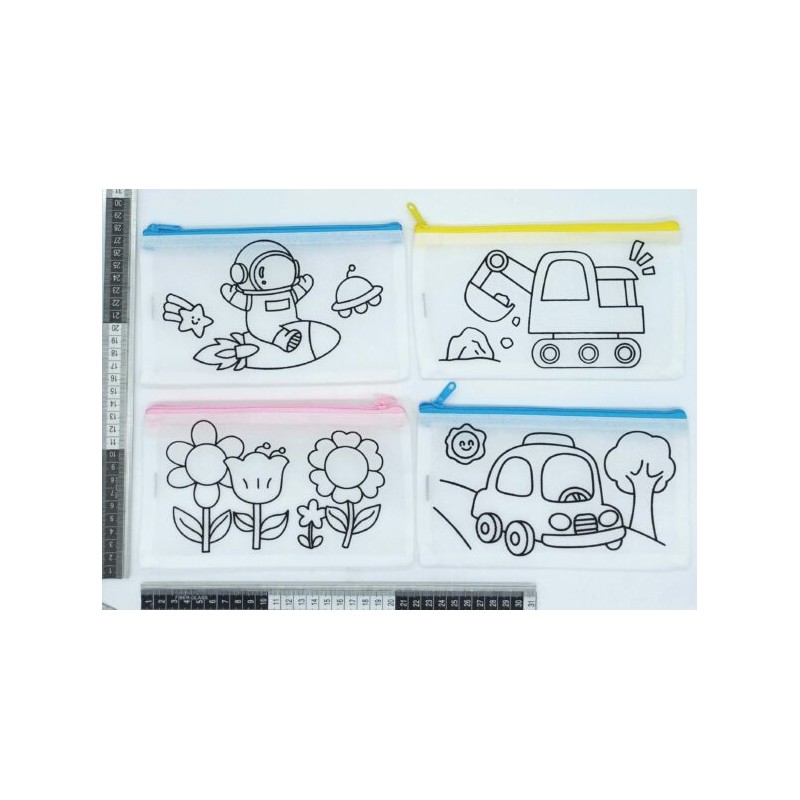 lapicera tela para colorear diferentes diseños C/12 R248S-16