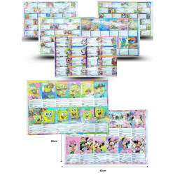 etiqueta identificadora escolar personajes planilla con 24 etiquetas C/10 ZRLLO