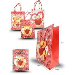 bolsa de regalo decorada 24x18x8.5cm C/12 D2836