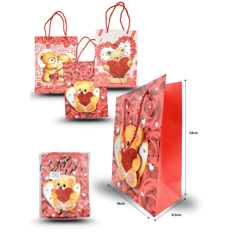 bolsa de regalo decorada 24x18x8.5cm C/12 D2836