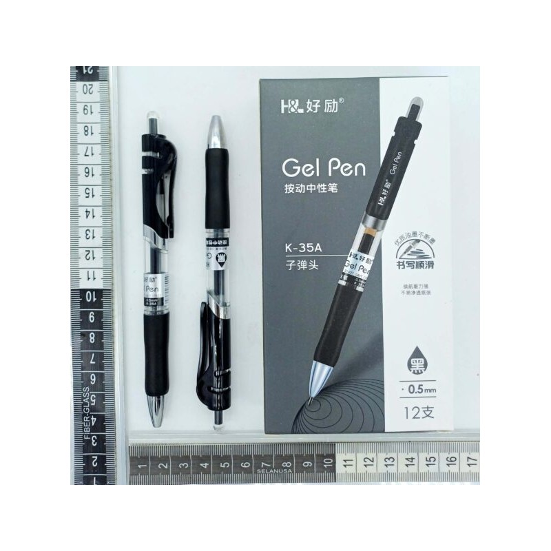bolígrafo de gel negro 15cm C/12 B2724