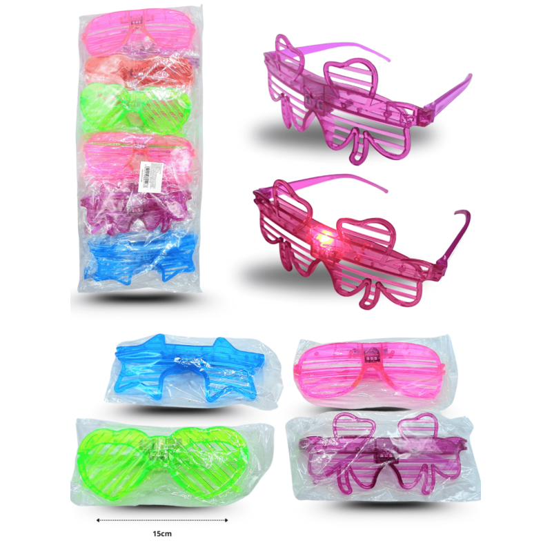 1 lentes luminosos empacados individual con pila incluida C/12 80117