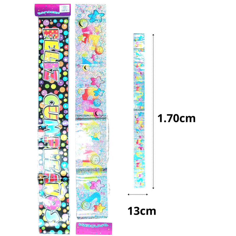 5 banderín tira feliz cumpleaños 1.70mx13cm C/10 UP67097