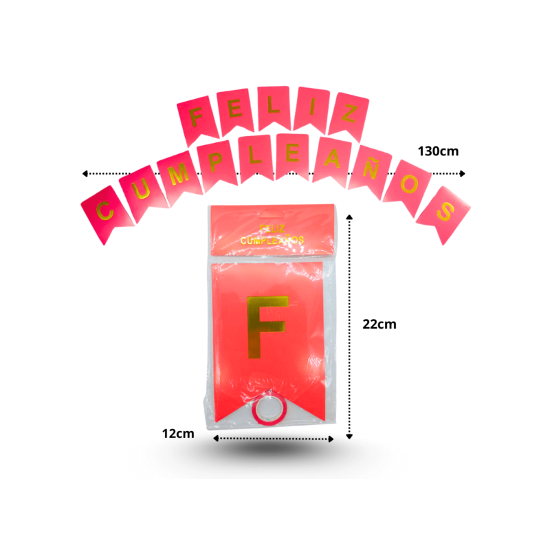 0 banderín feliz cumpleaños rojo C/12 LI