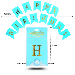 3 banderín turquesa happy birthday C/12 GPM-2174