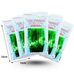 5 cortina lluvia verde C/12 FOIL FRINGE