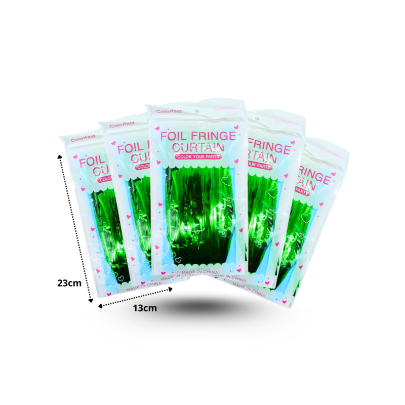 5 cortina lluvia verde C/12 FOIL FRINGE