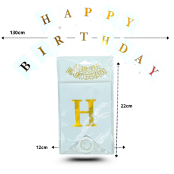 9 banderín blanco happy birthday C/12 GPM-2174
