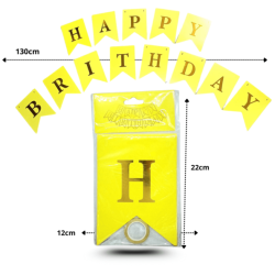 1 banderín amarillo happy birthday C/12 GPM-2174