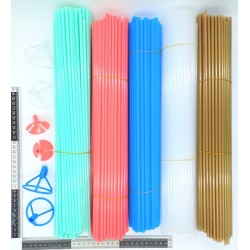 0 soporte popote para globo varios colores C/100 aleatorio F4104 y F4105