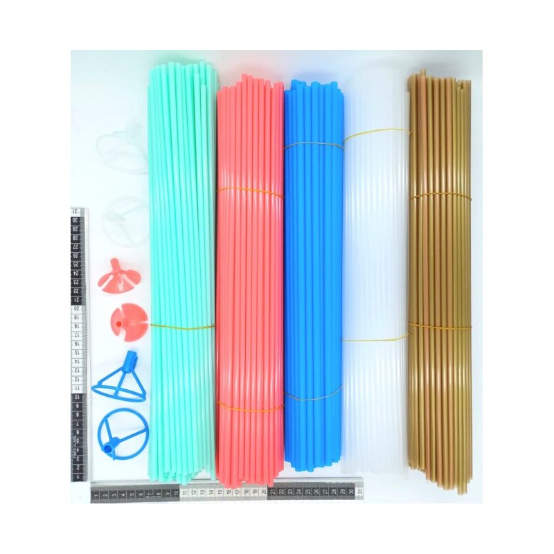 0 soporte popote para globo varios colores C/100 aleatorio F4104 y F4105