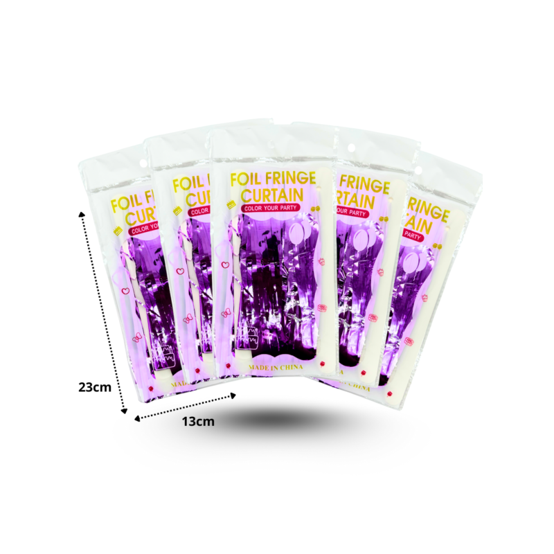 3 cortina lluvia morado metálico C/12 FOIL FRINGE XLE-82 o 83
