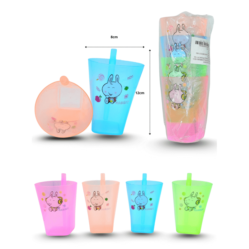 vaso entrenador popote fijo decorado C/4 M36-4H-16