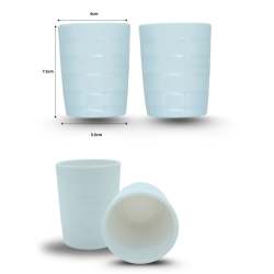 vaso de melamina 7.5x6cm blanco grueso C/10 A1393