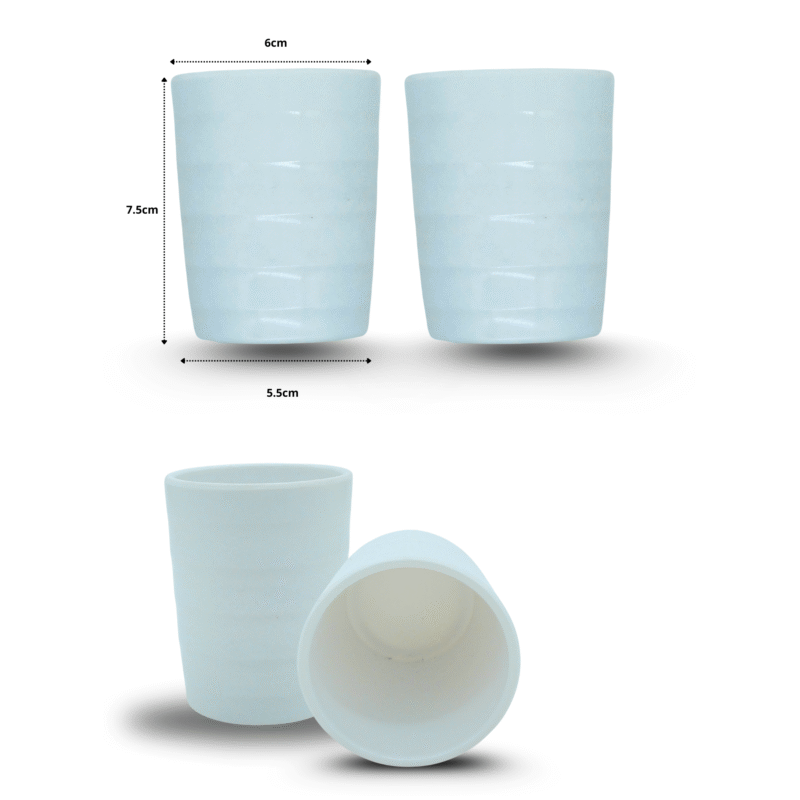 vaso de melamina 7.5x6cm blanco grueso C/10 A1393